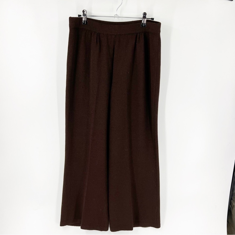 ✅ ST. JOHN SANTANA KNIT BROWN WIDE LEG PANTS SIZE 6